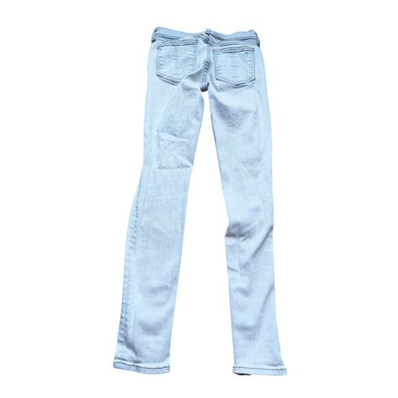 Rag & Bone Moto Distressed Skinny Jeans 24 Light Wash Zipper Street Chic Grunge - Picture 3 of 8